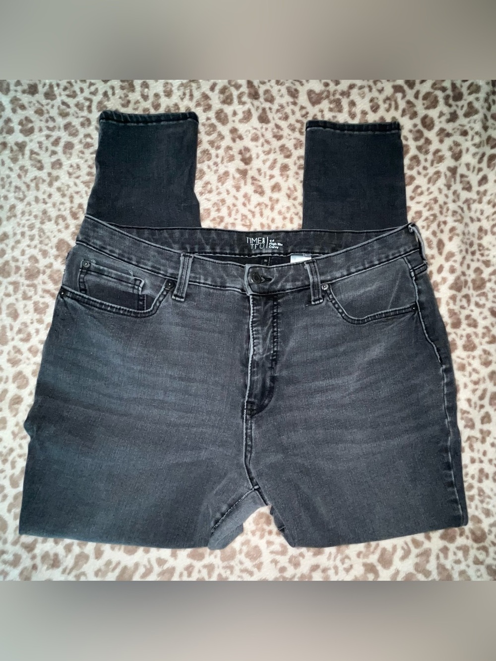 Time and Tru - Black Stretch Skinny Jeggings with Elastic Waist Panel